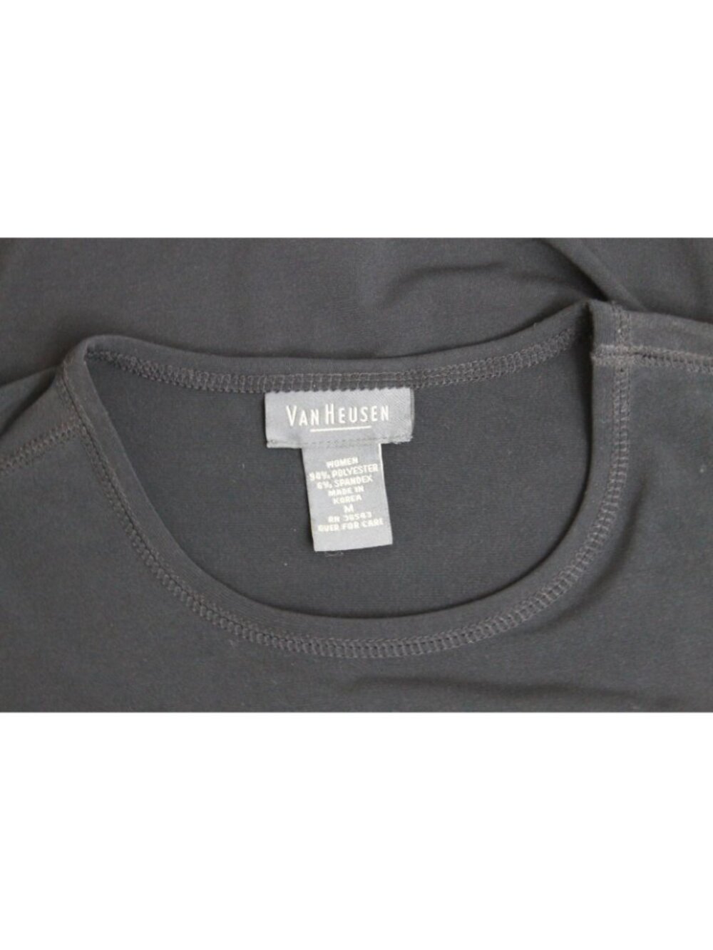 VAN HEUSEN Women Tops Blouses Black Print Size M - Picture 10 of 12
